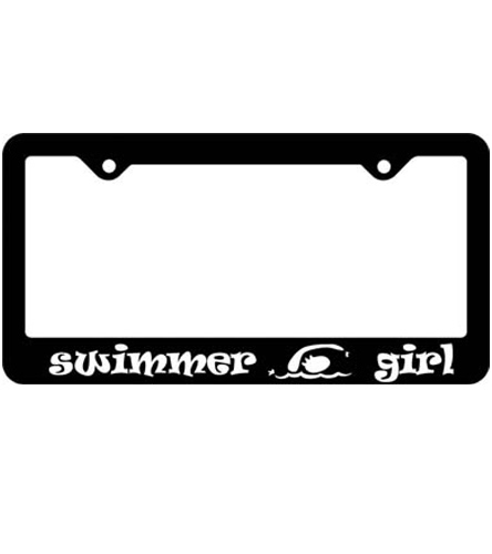 Bay Six Swimmer Girl License Plate Frame at Swimoutlet.com
