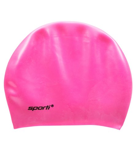 Sporti Long Hair Silicone Swim Cap at SwimOutlet.com