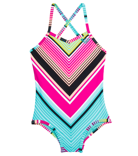 Roxy Girls' Border Cross Over One Piece (2-6) at SwimOutlet.com