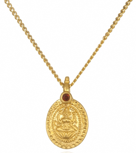 Satya Jewelry Garnet Lakshmi Necklace at YogaOutlet.com - Free Shipping