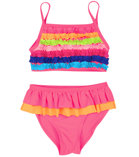 Flapdoodles Girls' Rouched Colorblocked Tankini Set (4-6X) at ...