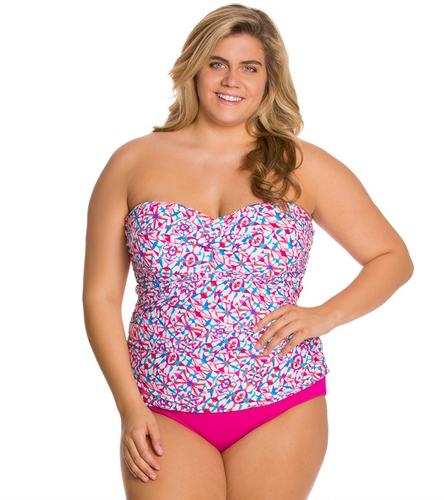 plus size bandeau tankini tops