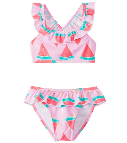 Snapper Rock Girls' Watermelon Ruffle Bikini Set (2T-10) at SwimOutlet.com