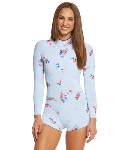 Cynthia Rowley Light Blue Floral Printed Wetsuit at SwimOutlet.com ...