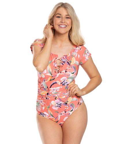 short sleeve one piece bathing suit