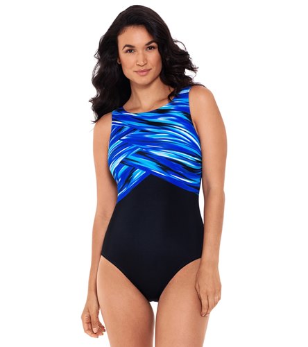 reebok women's one piece swimsuit