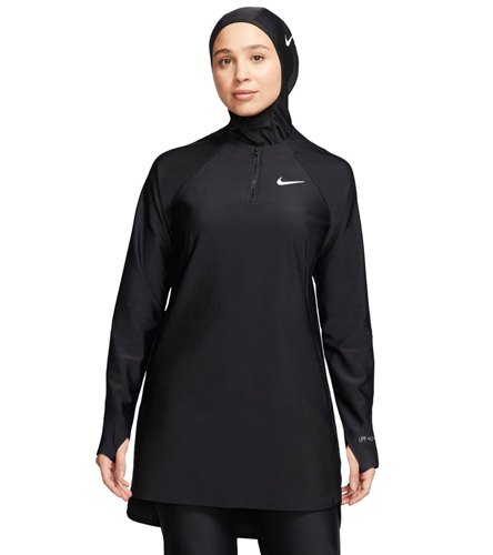 Nike Modest Essential Long Sleeve Chlorine Resistant Swim Tunic at ...
