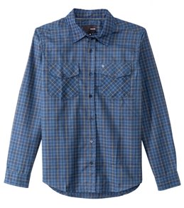 Hurley Mens Plaid Vedder Flannel Long Sleeve Button Up