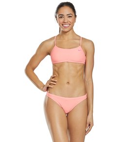 nike swim racerback bikini top in black