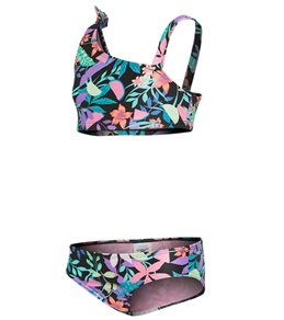 Bottom Two Piece Bathing Suit Kids Girls Bikini Straps Crop Top xkwyshop Little Kid Girl Swimsuit Tie Dye Swimwear