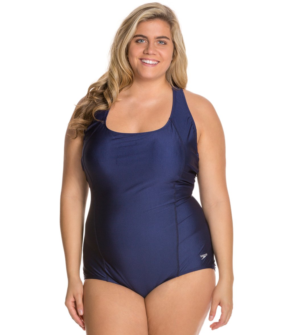 speedo conservative ultraback plus size chlorine resistant one piece just my size swimsuits