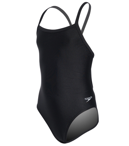 Speedo PowerFLEX Solid Flyback Youth Swimsuit at SwimOutlet.com - Free ...