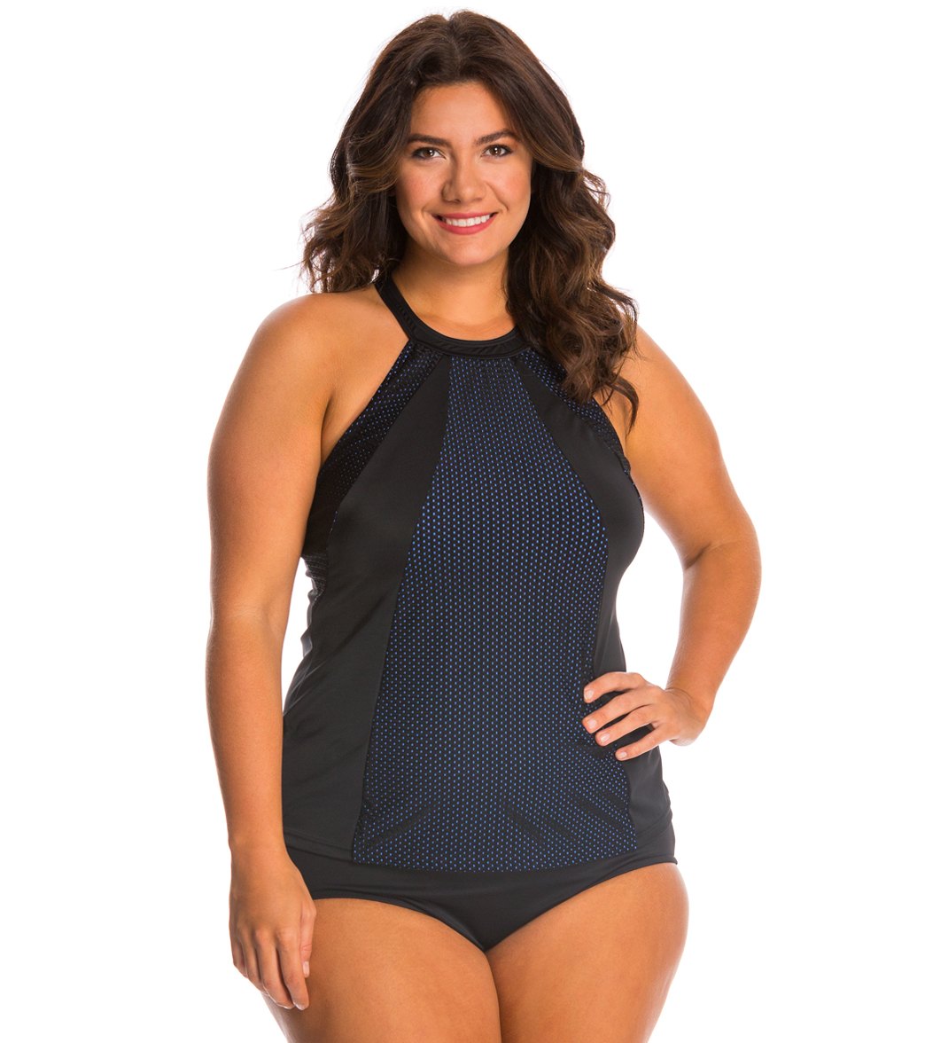 fit4u plus size boy meets girl high neck top at swimoutlet com high neck plus size swimsuit
