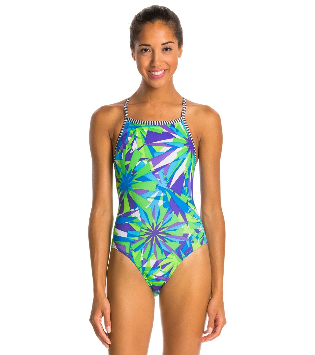 dolfin uglies dazzle womens v 2 back one piece swimsuit at dolfin swimsuit size chart