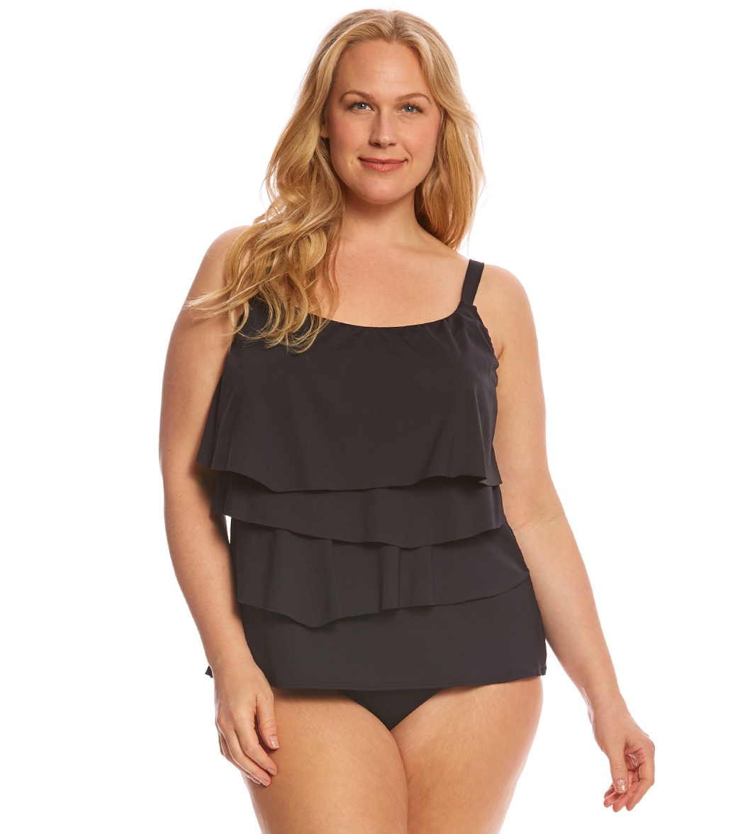 coco reef plus size master classics aura ruffle tankini top c d dd dd size